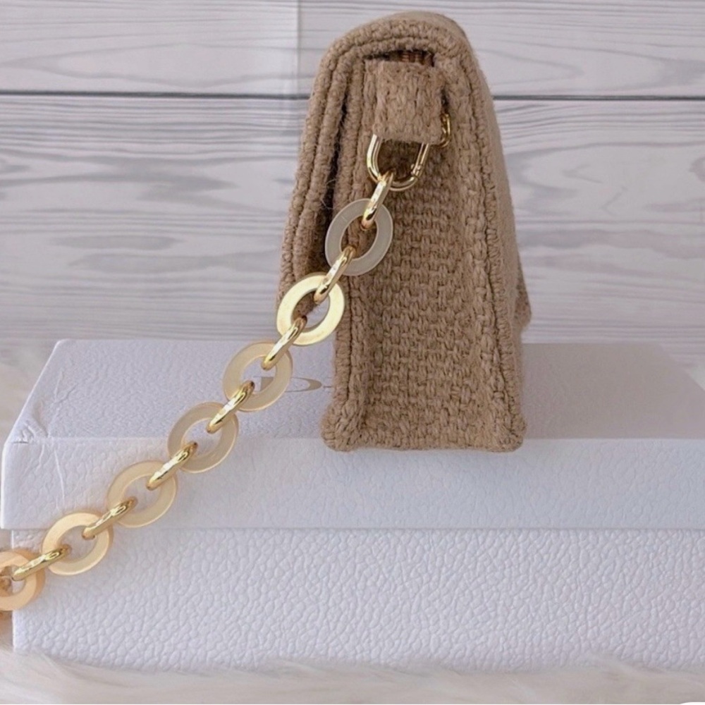 Dior Beauty Raffia Clutch Shoulder Bag with Resin Strap - Picture 6 of 15